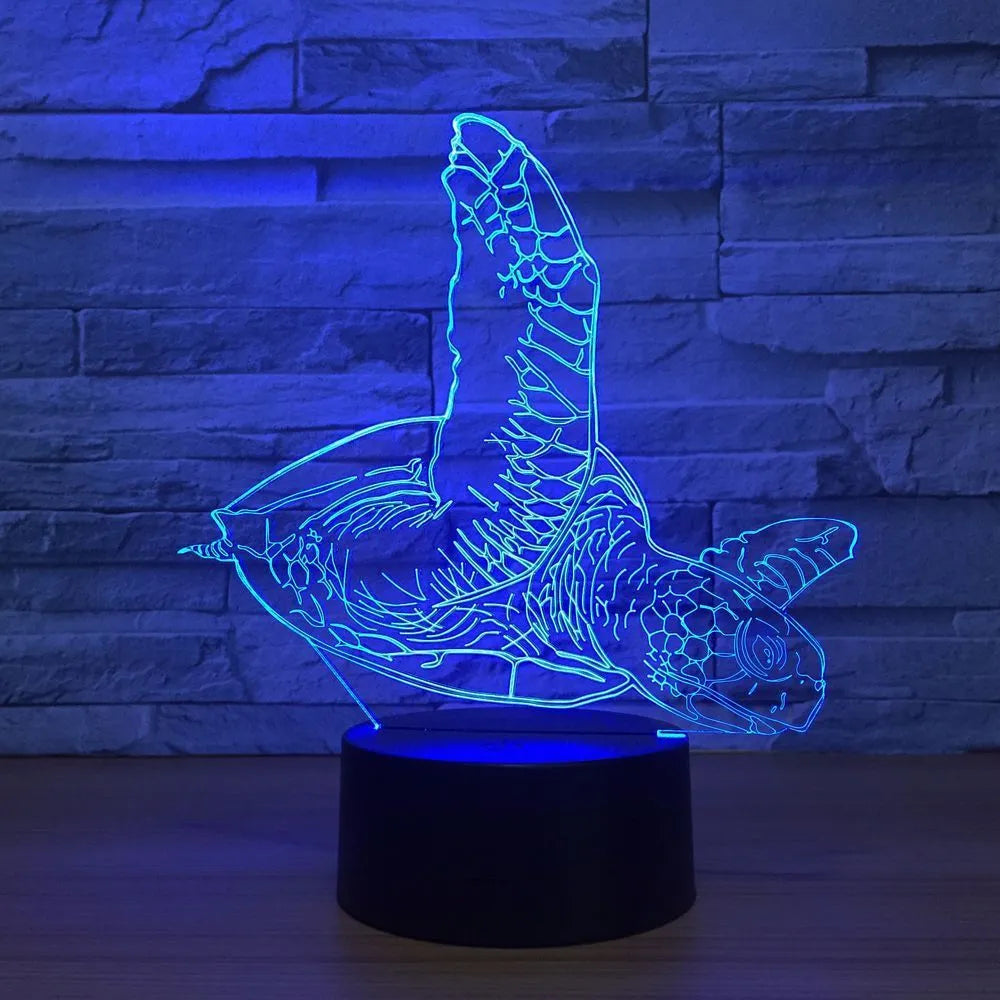 LED colourful touch and remote control desk lamp with 3D animal night light, ABS base, and USB cable
