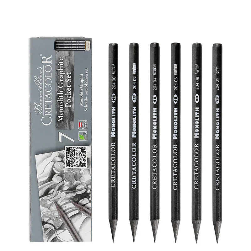 Wood-free graphite pencil for drawing and sketching with 146mm length and 7mm diameter
