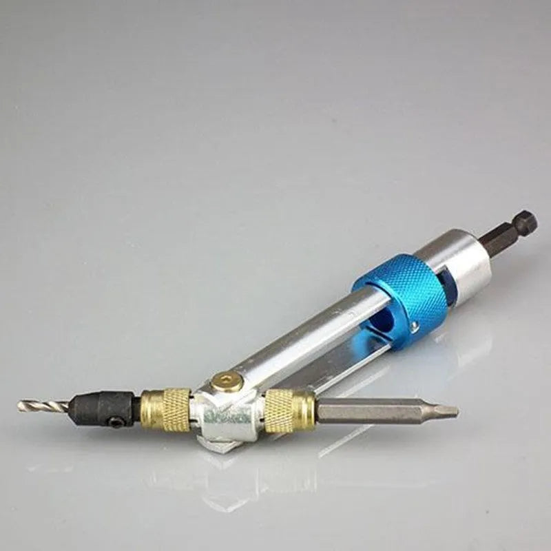Half Time Drill adapter tool with swivel head and set of 18 drill bits including Phillips, flathead, and countersink sizes