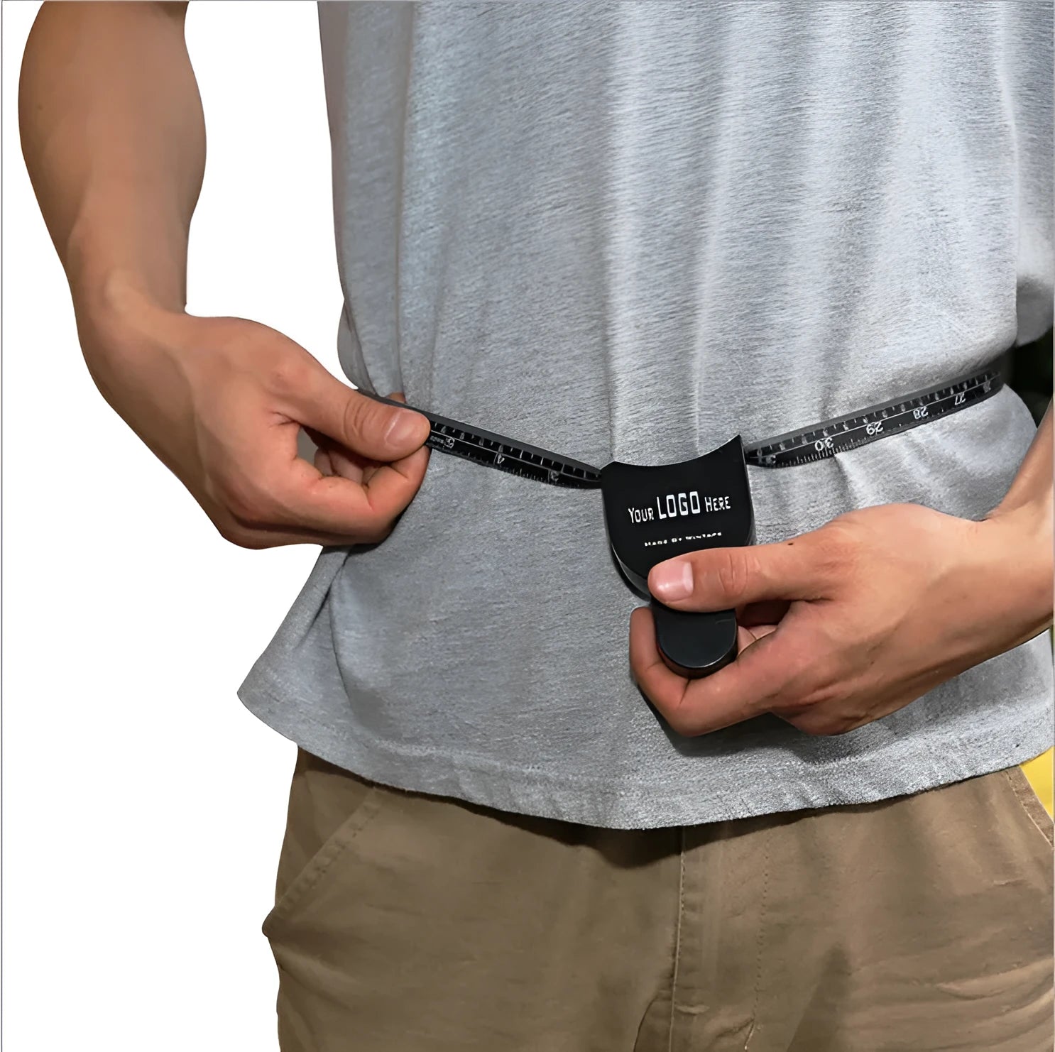 Black ABS plastic body fat caliper measuring skin fold thickness with a 0-70mm scale.
