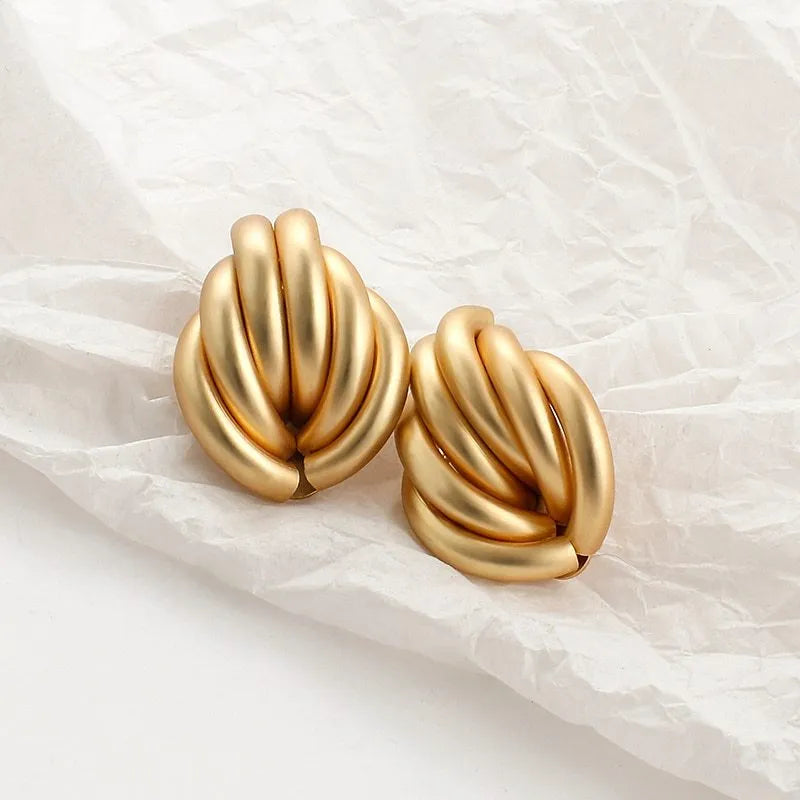 Women's geometric simulated pearl alloy earrings in gold colour with multiple style options A to R