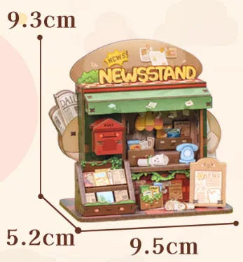 Box Talk Corner House miniature wood block puzzle in compact box, creative model building set