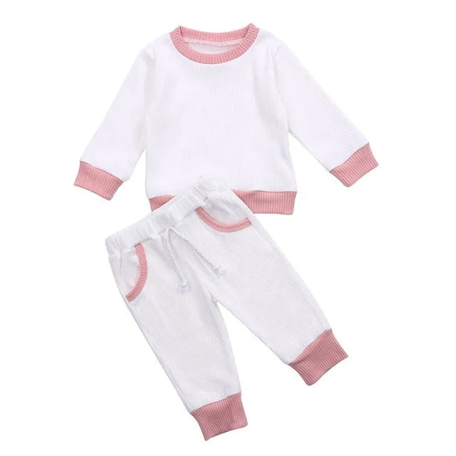 Girls linen two-piece summer outfit set with top and pants in multiple colours and sizes