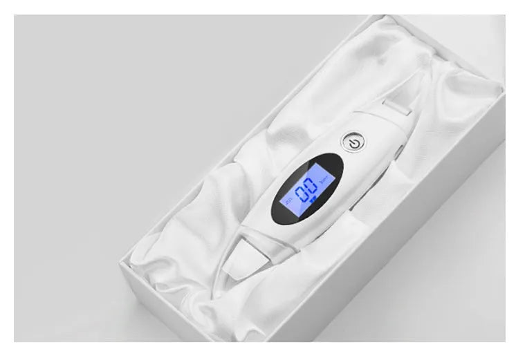 Ultrasonic beauty instrument star silver with adjustable vibration frequency and charging cable
