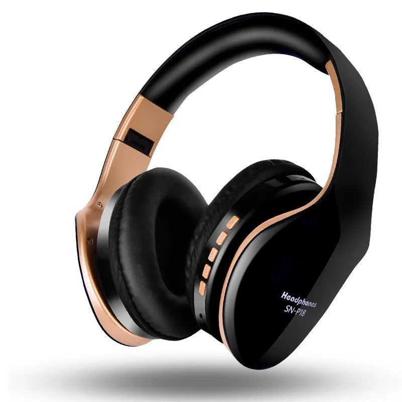 HobbyLane Bluetooth wireless headset in black colour with 40mm drivers and charging cable