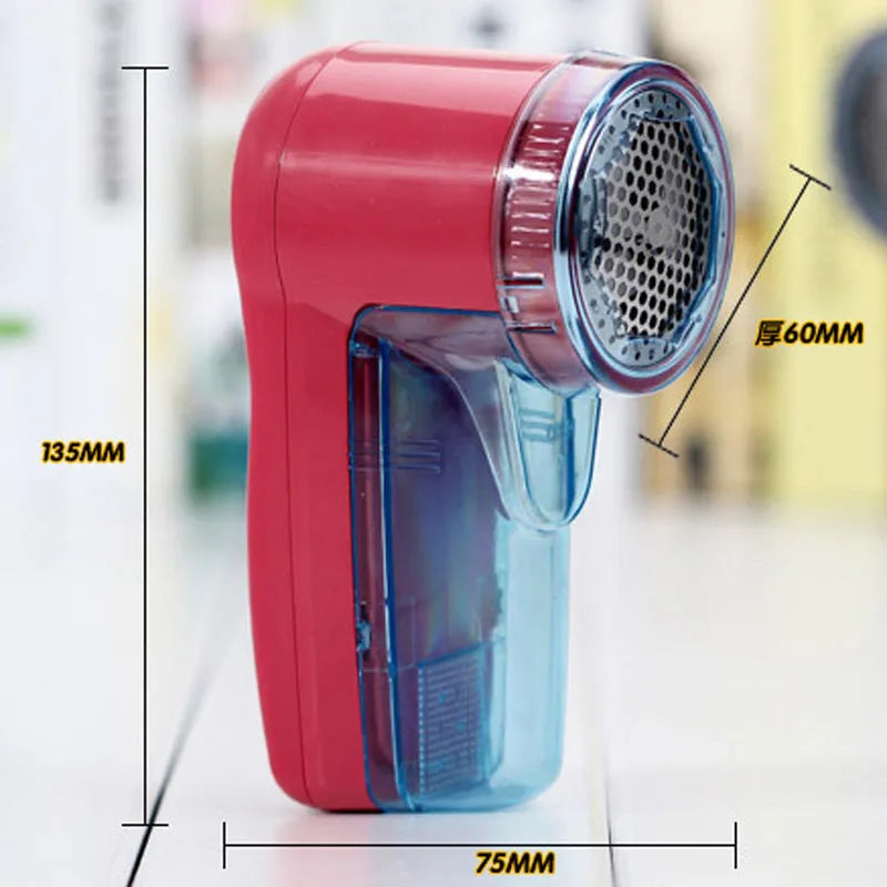 Portable electric lint remover with compact handheld design measuring 11cm for removing clothing pills