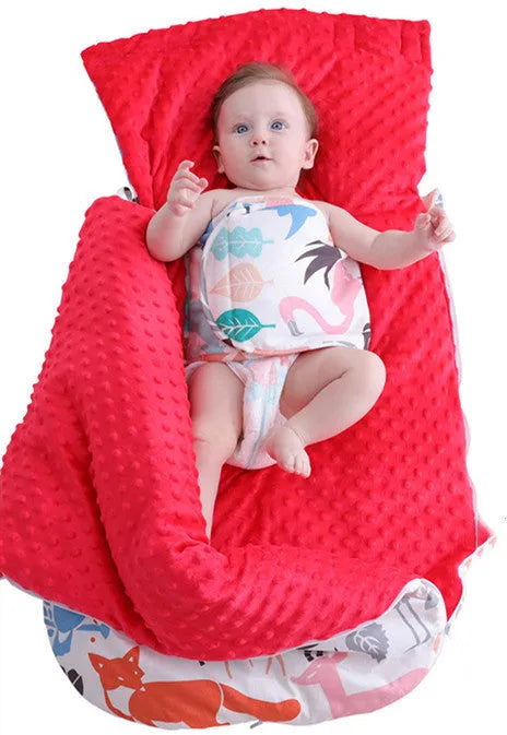 Newborn baby blanket warm fleece stroller cover quilt 80x46cm in four colour options