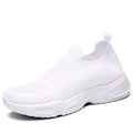 Slip-on sock shoes with mesh lining and lightweight PVC sole in black, white, khaki and pink colours
