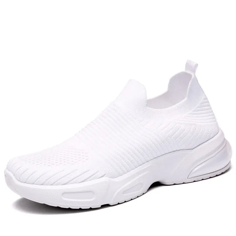 Slip-on sock shoes with mesh lining and lightweight PVC sole in black, white, khaki and pink colours