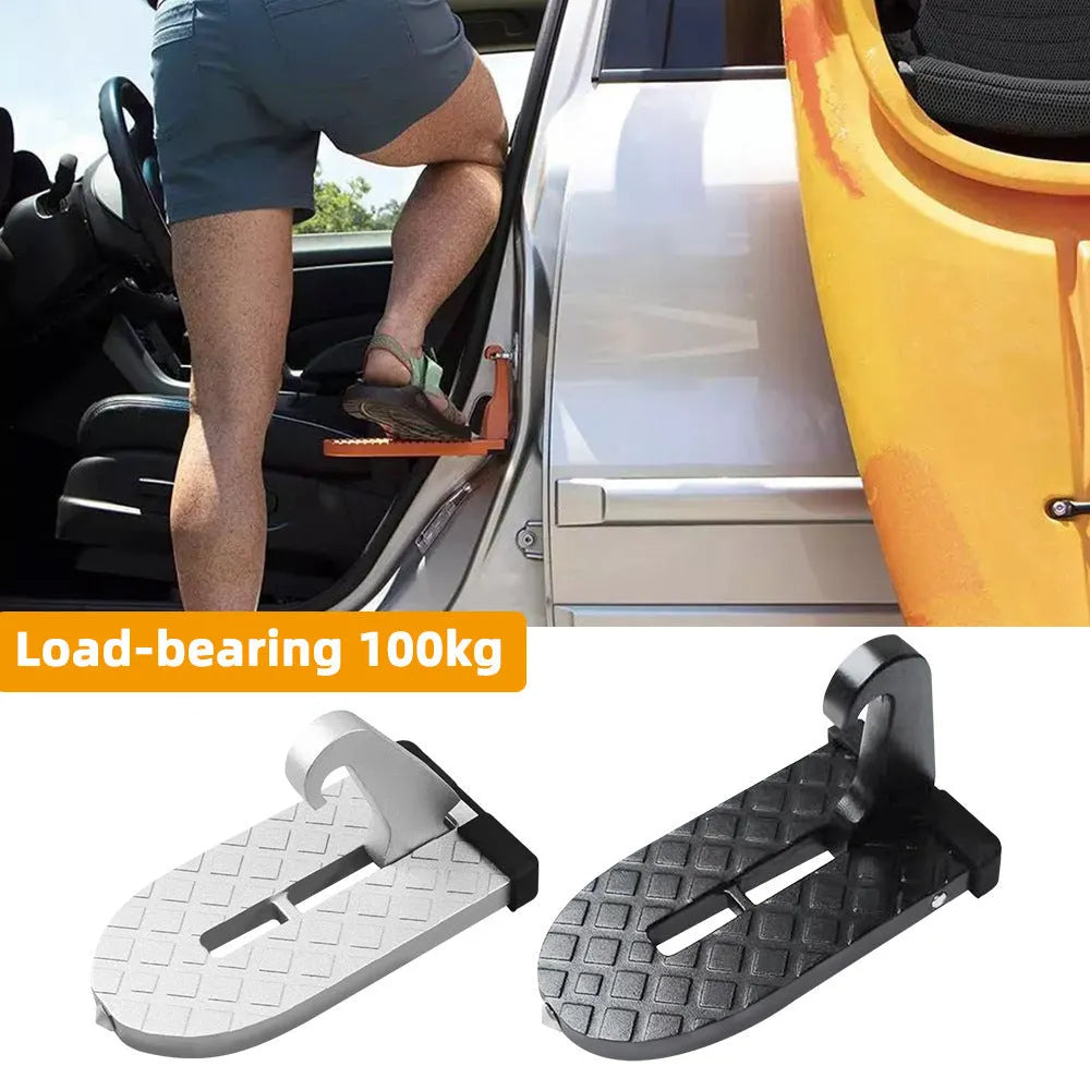 Black thickened metal car auxiliary hook pedal attached to door frame lock frame