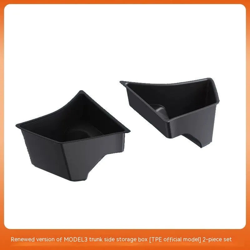 Tesla Model Y and Model 3 trunk side storage box cover set in TPE material