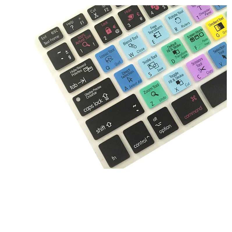 Adobe Illustrator keyboard shortcut silicone cover for MacBook Pro Air 13 15 17 in grey