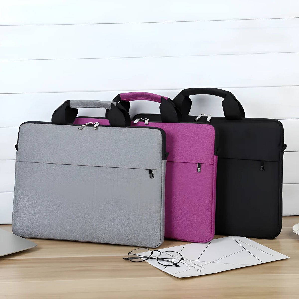 Ultra-thin shoulder bag for 13-inch laptop in Oxford cloth, available in black grey purple