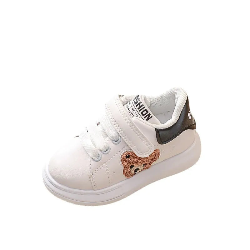 Baby Bear casual kids sports shoes in black, green or khaki with cartoon pattern and rubber soles