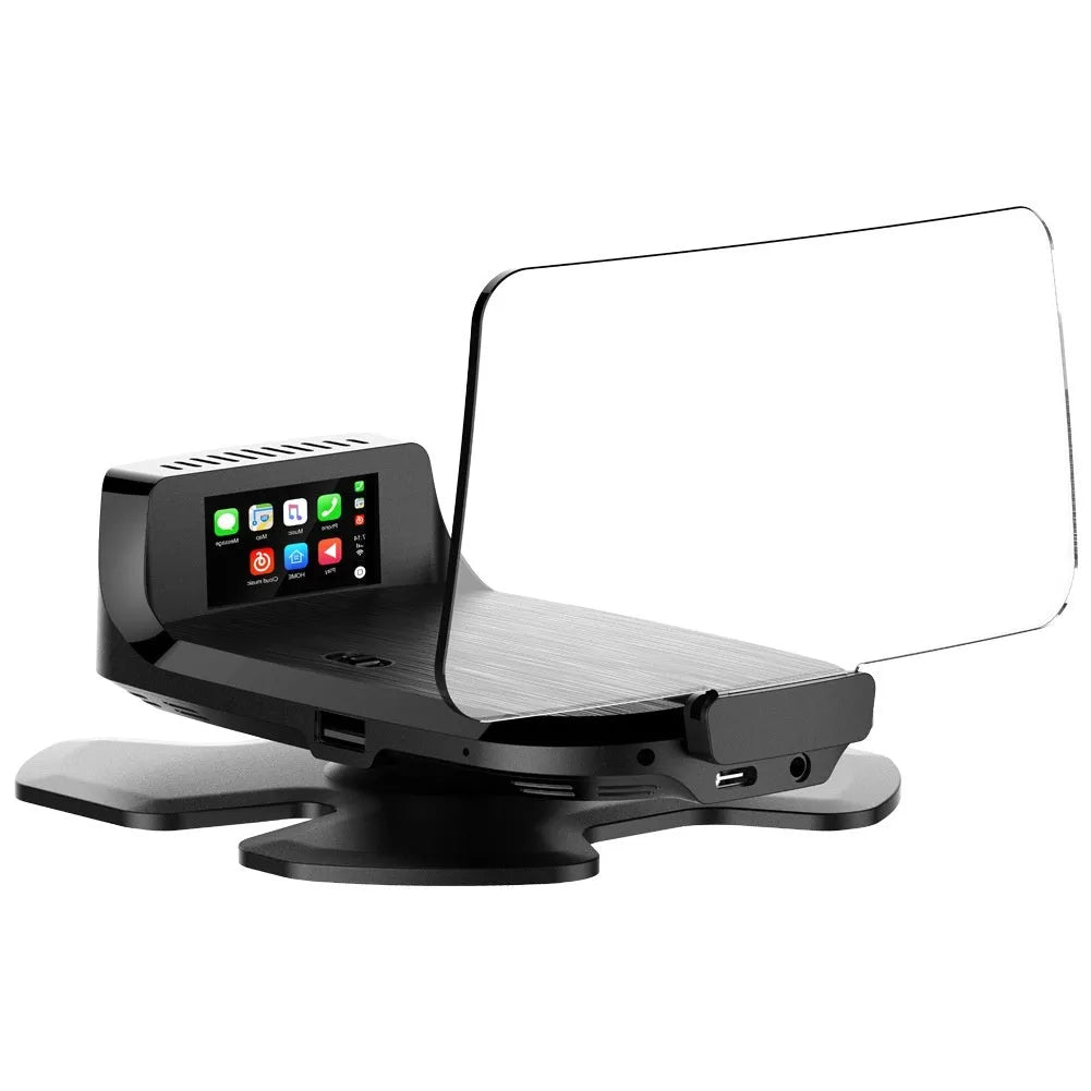 Black car HUD projector with OBD connector for windscreen speed display