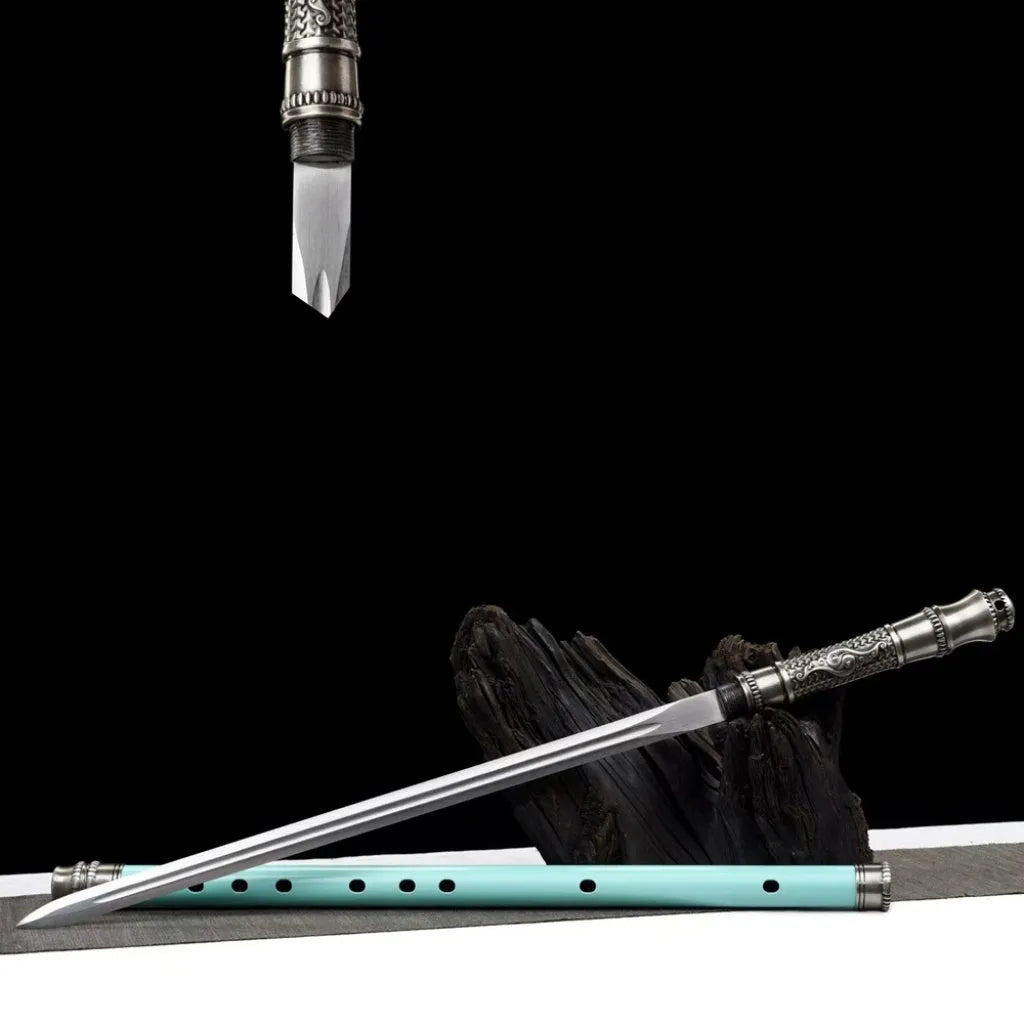 Handmade integrated sword and blade long blade flute sword staff with scabbard and reversible connection