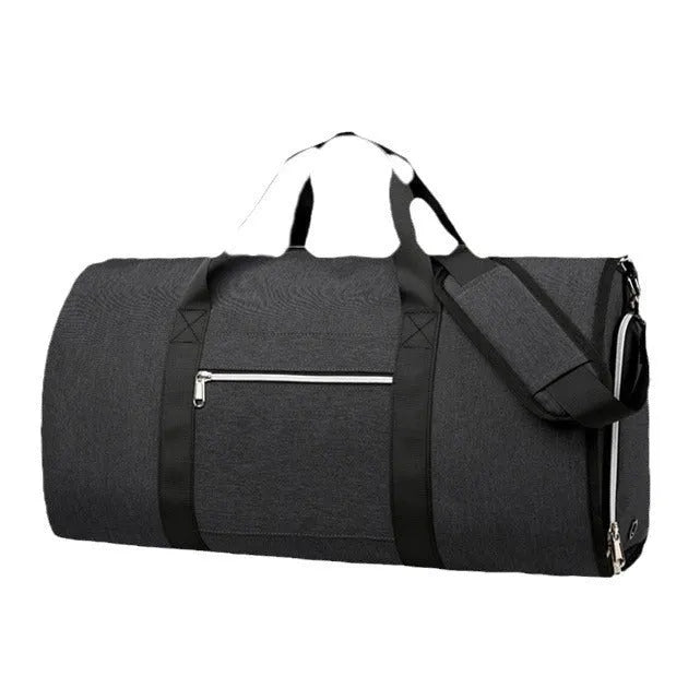Oxford cloth multi-purpose sports bag in grey, black, or dark blue with dry wet separation compartments.