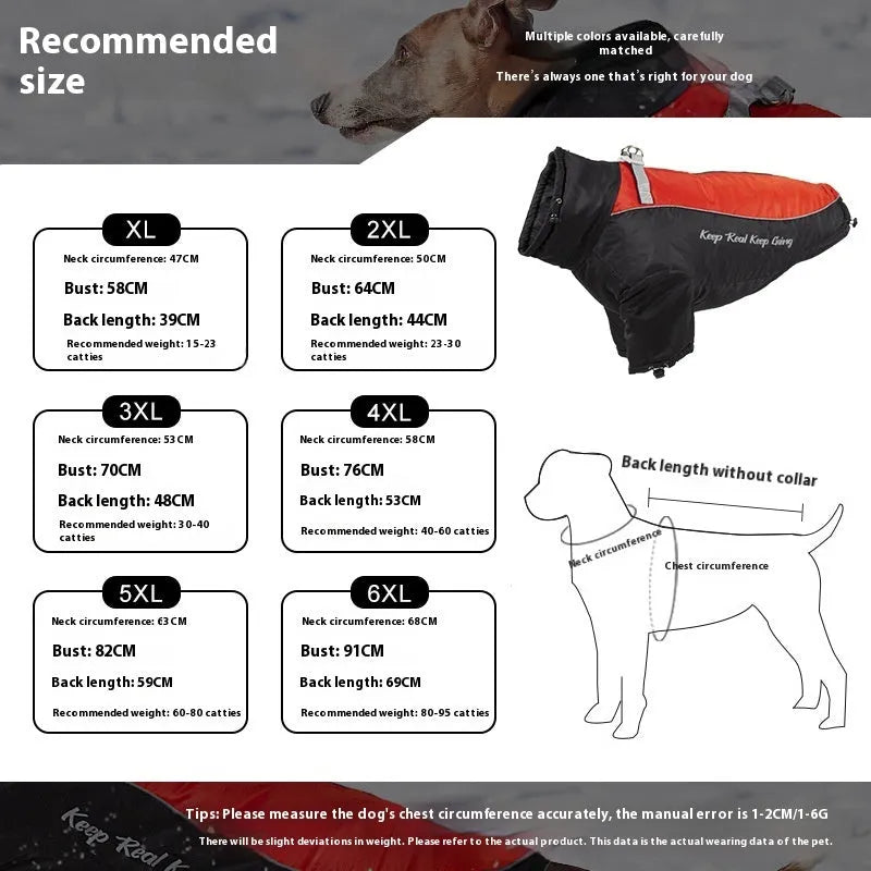 Polar fleece liner dog warm clothing jacket for large dogs with removable liner.