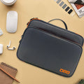 Three-layer waterproof polyester travel storage bag in black with sewing line detailing