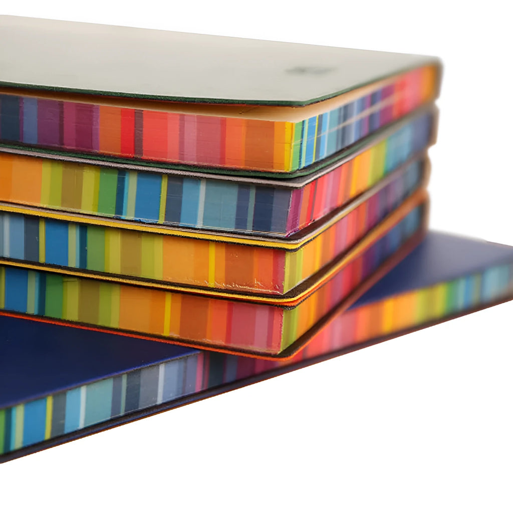 Rainbow side A5 PU leather notebook with lock line binding and 100g Daolin paper