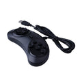 Black Sega USB PC game controller with 1.8m cable on a desk.