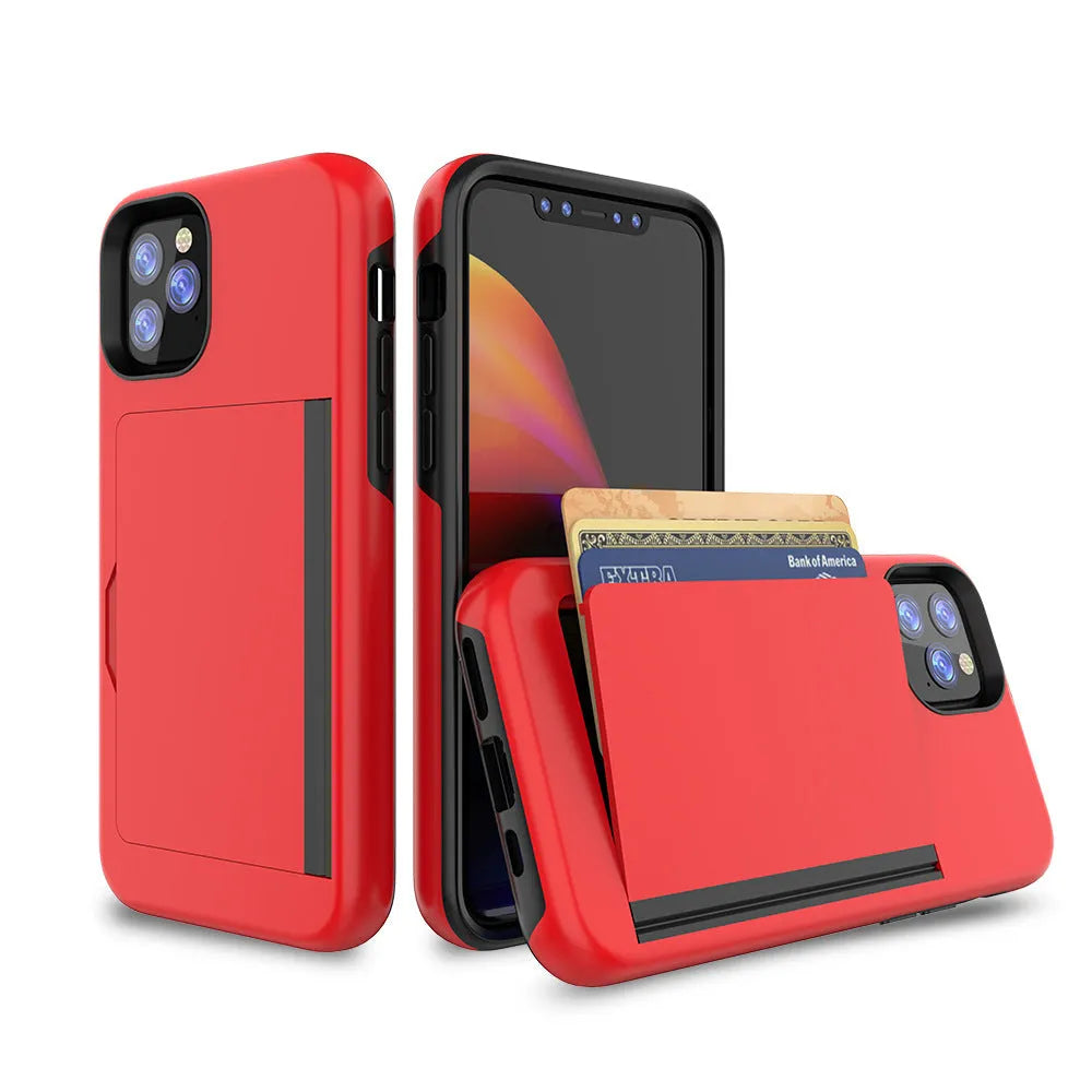 Simple solid colour mobile phone case for iPhone 11, Pro and Pro Max in black, shown from the back.