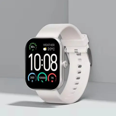 Haylou Watch S6S003 smart watch with silicone strap in black on a plain background