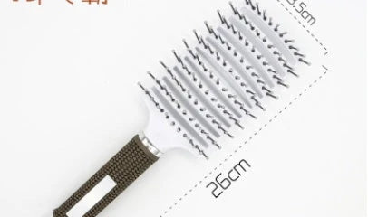 Detangling hairbrush with bristle and nylon teeth for effortless hair management and scalp massage