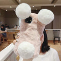 Soft grey bear plush TPU back cover case on an iPhone 11.