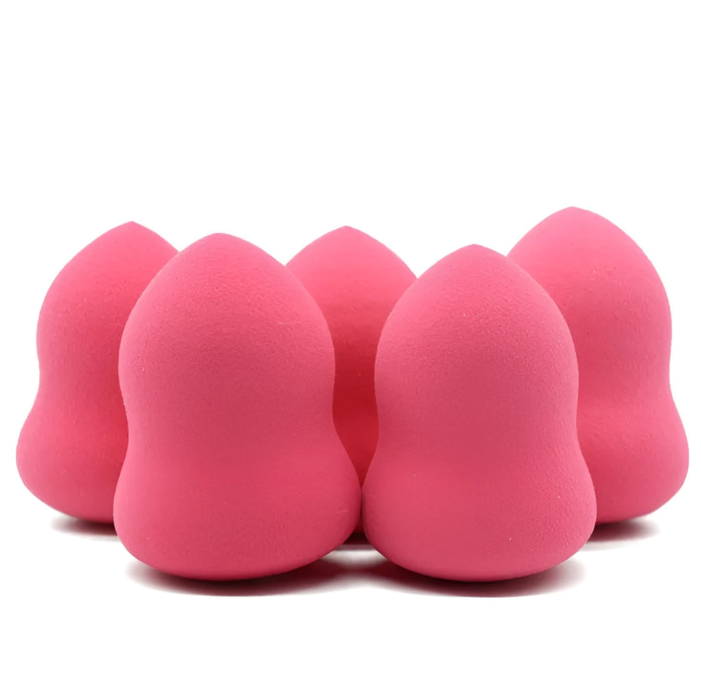 Pink makeup foundation sponge on white background showing 4cm width and 5.6cm height