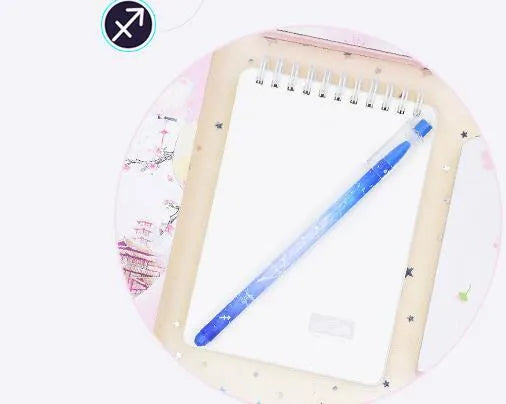 Box containing 12 colourful Constellation quick-drying gel pens for office and writing tasks.
