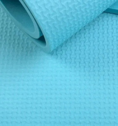 EVA fitness yoga mat in selected colour showing textured anti-slip surface