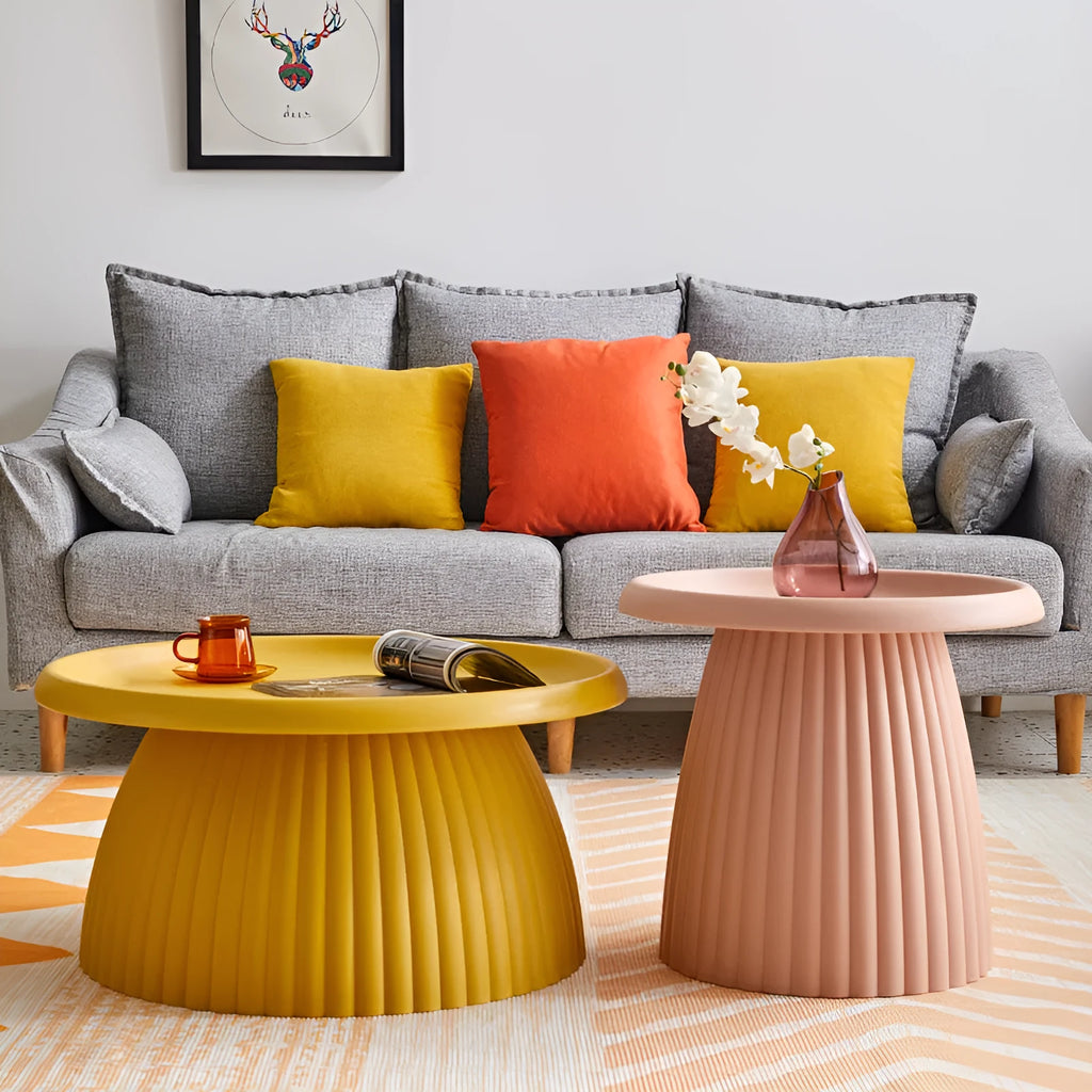 Mushroom small coffee table plastic 50x45cm for balcony living room in modern simplicity style