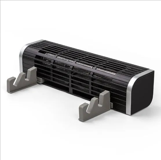 Black notebook cooling stand with adjustable speed settings and compact 294mm length dimensions