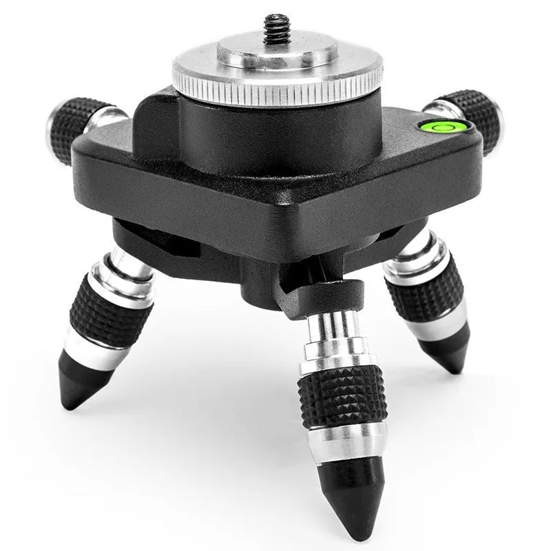 Black aluminium alloy spirit level base with 360-degree rotation for tool alignment