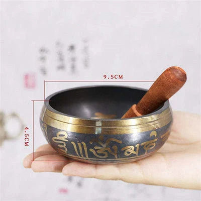 Handcrafted Tibetan singing bowl with a rich, harmonious tone for meditation, relaxation, and wellness