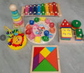 Wooden Orff children's eight-tone piano early education toy set with wooden toys in a Kraft box