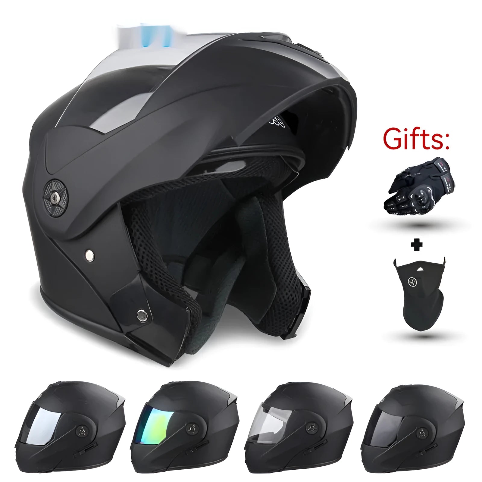 ABS plastic motorcycle helmet with exposed double lens design for electric vehicle riders