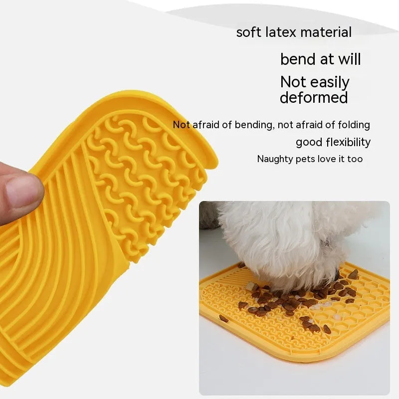 Silicone dog licking pad in grey, blue, or yellow, 20.8cm or 15cm size, 0.7cm thick