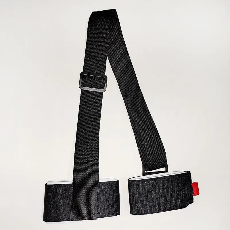 Adjustable shoulder strap for skiing bandage with hook and loop fastening in black, blue, pink or red