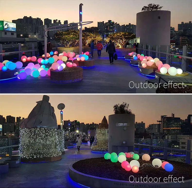 Remote control LED luminous ball lamp for outdoor garden and water decoration with 16 colour options
