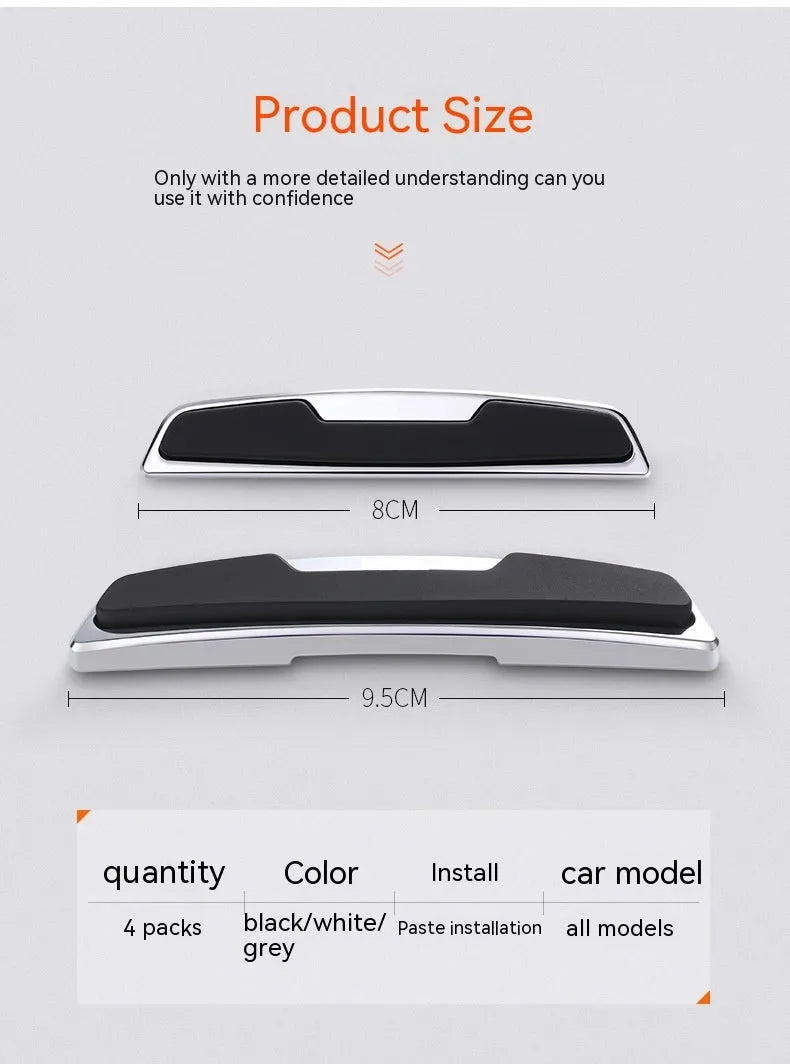 Black plastic silicone car door bumper protection strips, four-piece set