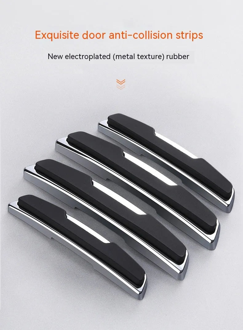 Black plastic silicone car door bumper protection strips, four-piece set