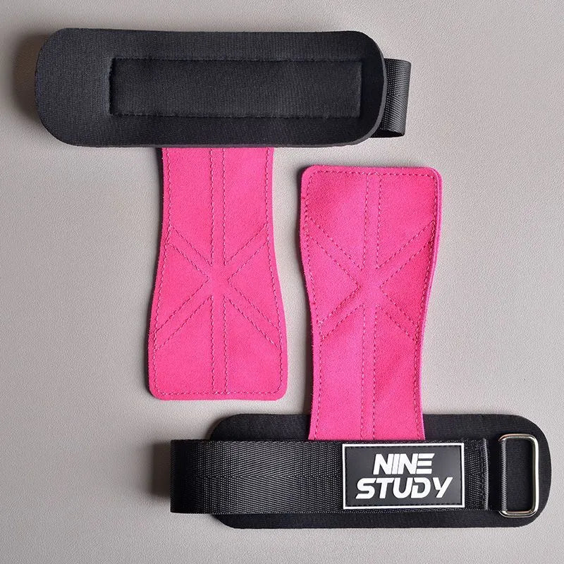 Women's pull-up wrist guard with cowhide palm protector in light purple close-up view