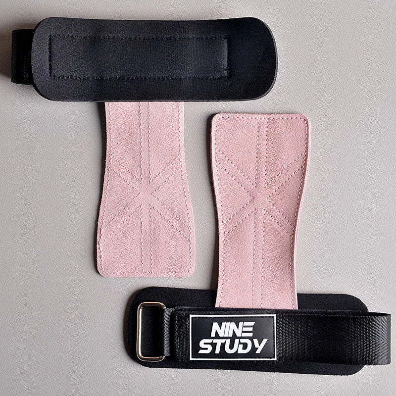 Women's pull-up wrist guard with cowhide palm protector in light purple close-up view