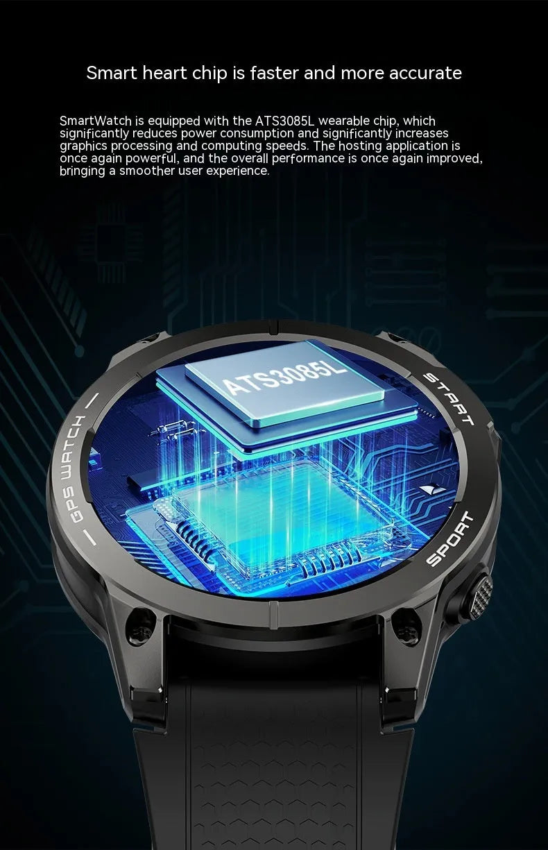 Black S53 outdoor GPS smart watch with zinc alloy frame and silicone band on a wrist.