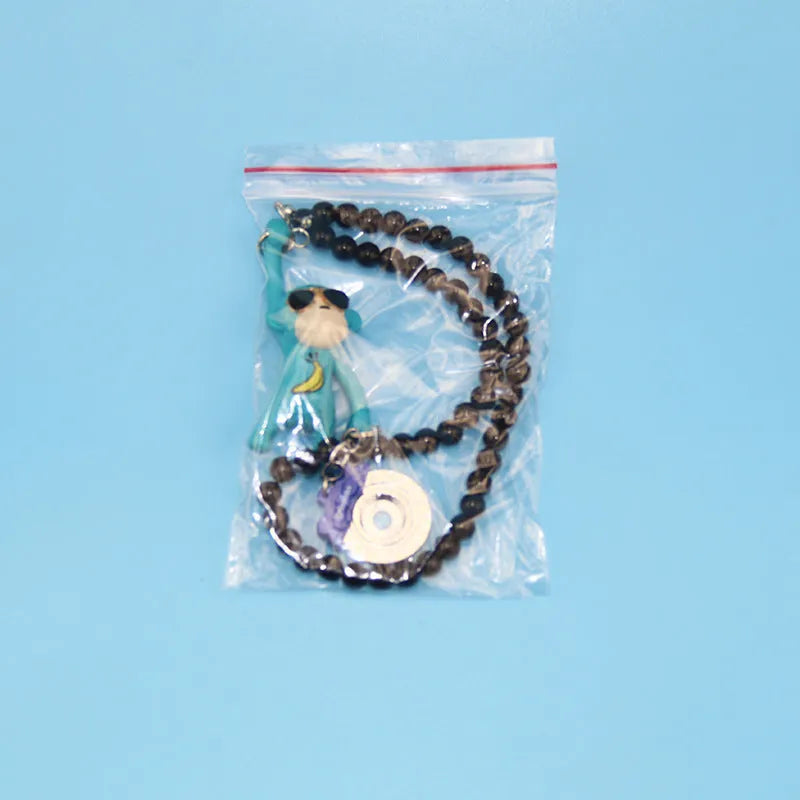 Hip-hop cartoon monkey pendant with sunglasses for car rearview mirror decoration