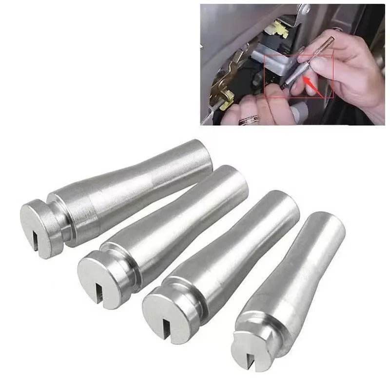 Four silver aluminium cab rear latch cables for Ford F150 F250 F350 truck lock repair kit.