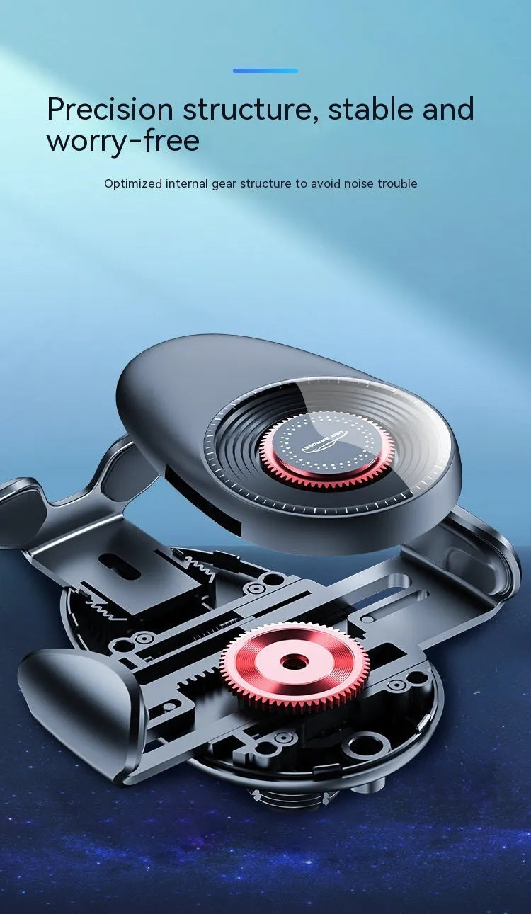 Black universal car air vent mobile phone bracket with mechanical support frame