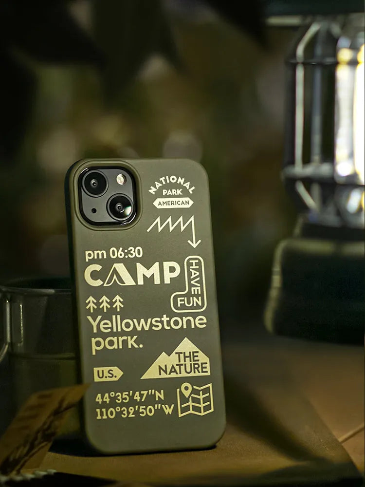 Green silicone degradable phone case for iPhone 15 Pro Max with simple Japanese style drop-resistant design